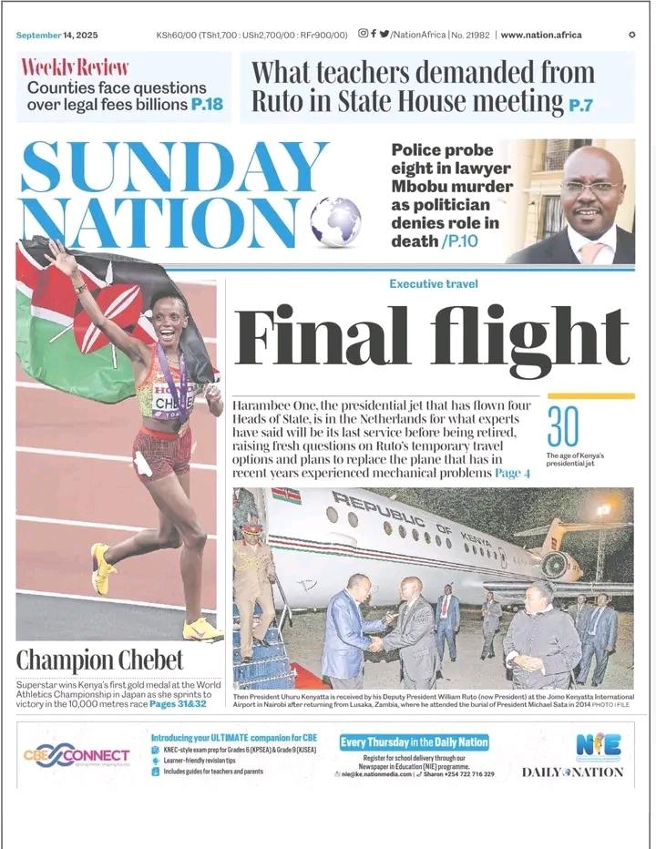 Sunday Nation: Meet Presidential Jet That Has Served 4 Heads Of State