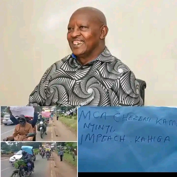 Hundreds of Nyeri residents today took to the streets demanding the immediate impeachment of Governor Mutahi Kahiga