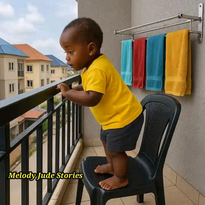 ‎”Junior, Jump! Jump downstairs, I will give you sweet.” Stella said to her sister’s 6 month old baby