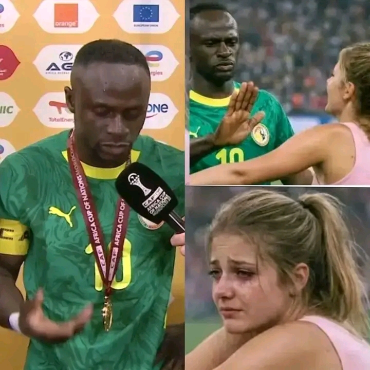 Seé What Sadio Mane Did To The Lady Who Approached Him During AFCON Final